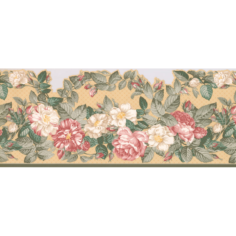 RetroArt Exquisite Floral Peony Flowers 15' x 10.2'' Wallpaper Border